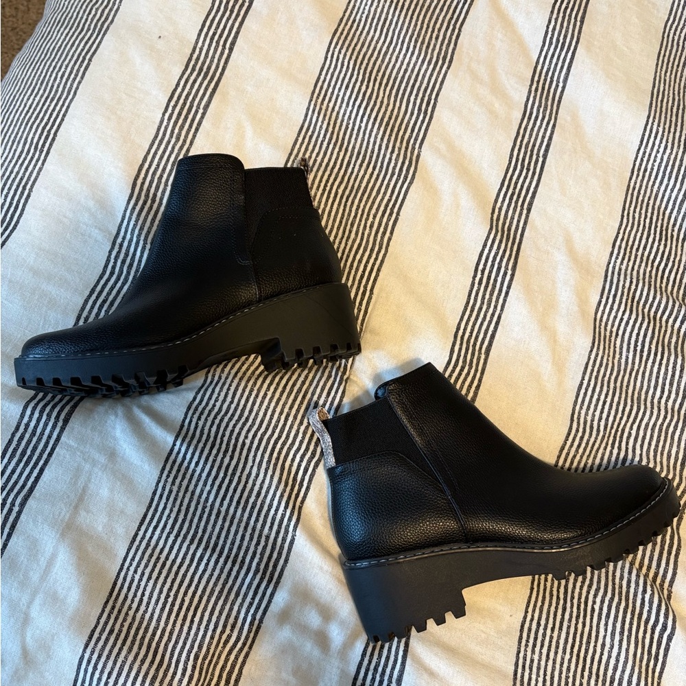 Black Leather Ankle Boots